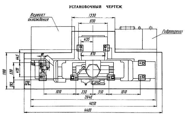 Настановне креслення плоскошліфувального верстата 3Д732